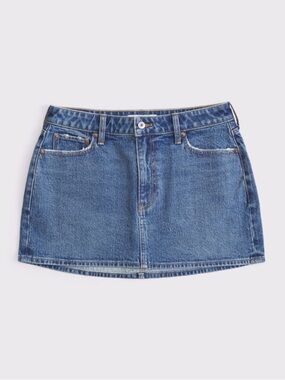 NWT ABERCROMBIE & FITCH Curve Love Mid Rise Denim Mini Skirt Size 30